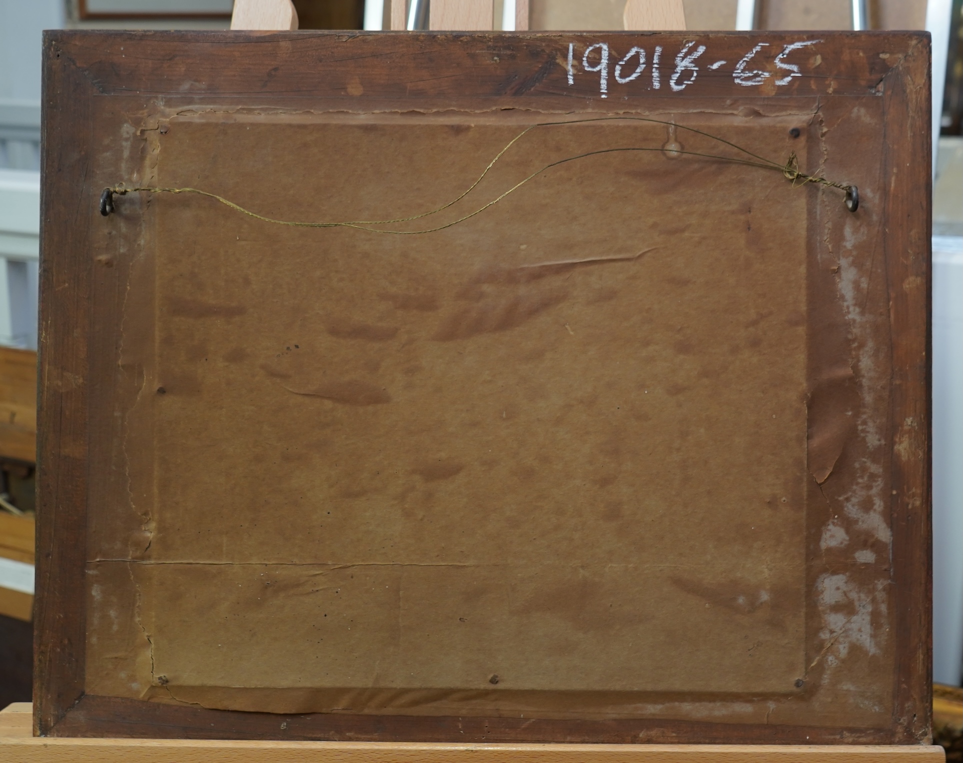 William Watt Milne, 1865-1951, A haycart beside a haystack in a farmyard